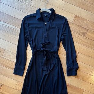 New Ann Taylor Black Shirt Dress Petite Large